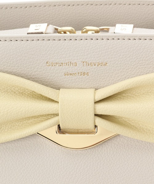 Samantha Thavasa（サマンサタバサ）の「バイカラーリボンモチーフ スプリットレザーショルダーバッグ（ショルダーバッグ・レディース・ライトブルー/ベージュ/イエロー・FREE）」の9枚目の写真