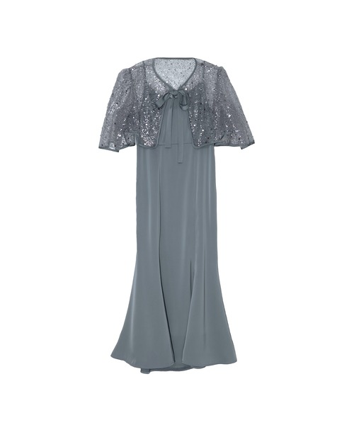 【美品】LEJA Sサイズ　スパンコールビジューボレロマーメイドワンピースドレス LEJA】スパンコールビジューボレロマーメイドドレスワンピース2