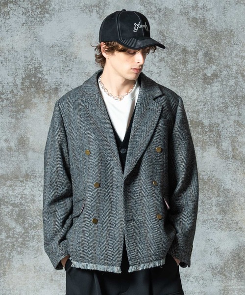 glamb ウールテーラージャケット Damage Tailored Jacket / ダメージテーラードジャケット