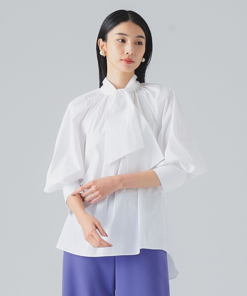 EFFE BEAMS(エッフェビームス)の「M・fil / ショートボウタイ ブラウス(シャツ/ブラウス・レディース・ホワイト・36/38)」の1枚目の写真