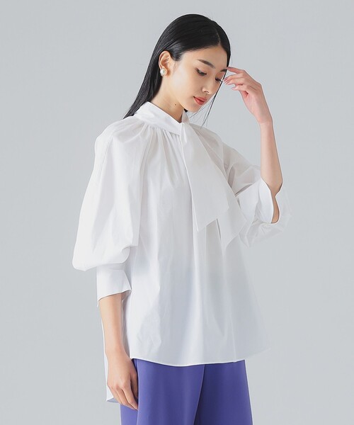 EFFE BEAMS(エッフェビームス)の「M・fil / ショートボウタイ ブラウス(シャツ/ブラウス・レディース・ホワイト・36/38)」の6枚目の写真