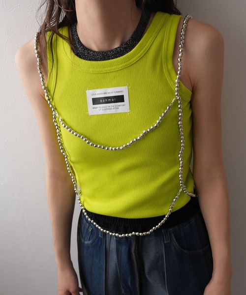 bohmal（ボマール）の「パール＆ビーズハーネス（キャミソール・レディース・シルバー/ホワイト・FREE）」の7枚目の写真
