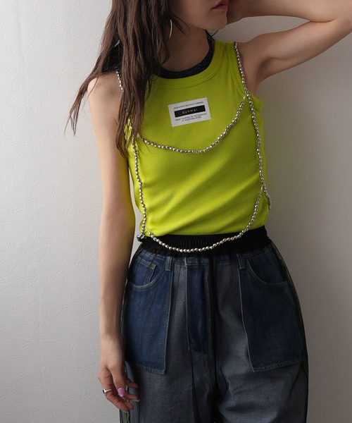 bohmal（ボマール）の「パール＆ビーズハーネス（キャミソール・レディース・シルバー/ホワイト・FREE）」の6枚目の写真