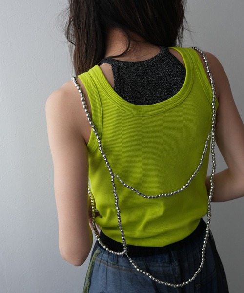 bohmal（ボマール）の「パール＆ビーズハーネス（キャミソール・レディース・シルバー/ホワイト・FREE）」の5枚目の写真