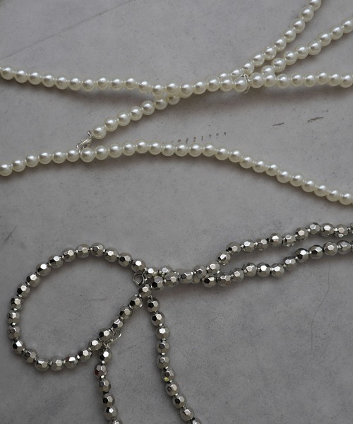 bohmal（ボマール）の「パール＆ビーズハーネス（キャミソール・レディース・シルバー/ホワイト・FREE）」の3枚目の写真