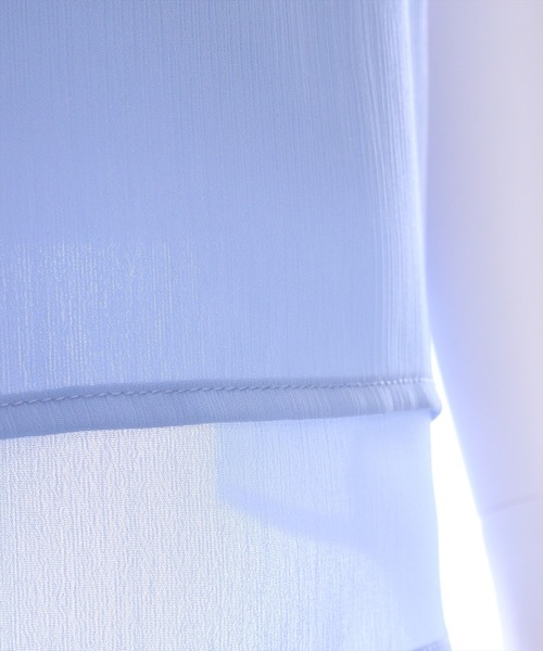 CLEAR BASIC（クリアベーシック）の「袖フリル半袖楊柳ブラウス[オフィスカジュアル 着回し抜群 大人]（シャツ/ブラウス・レディース・イエロー/サックスブルー/アイボリー/ブラック・F）」の14枚目の写真