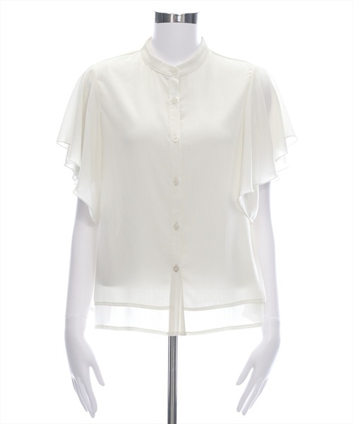 CLEAR BASIC（クリアベーシック）の「袖フリル半袖楊柳ブラウス[オフィスカジュアル 着回し抜群 大人]（シャツ/ブラウス・レディース・イエロー/サックスブルー/アイボリー/ブラック・F）」の17枚目の写真