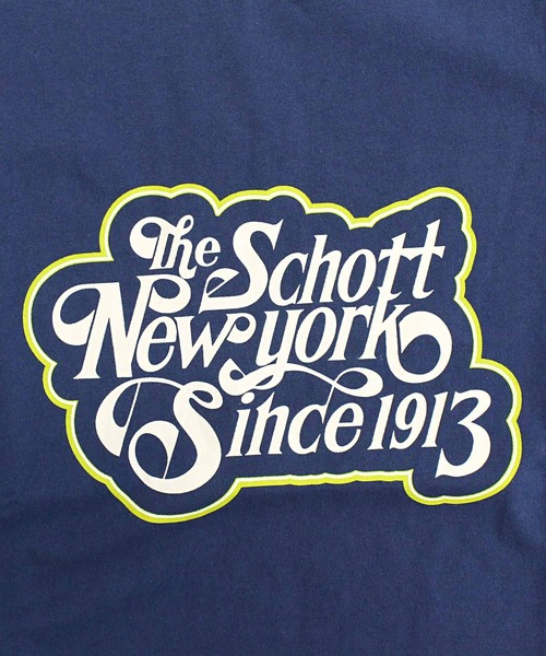 schott（ショット）の「T-SHIRT CURSIVE SCRIPT（Tシャツ/カットソー・メンズ・ネイビー/ベージュ/ホワイト・L/XL/XXL/M）」の15枚目の写真