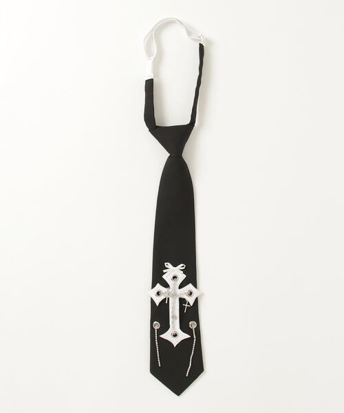 NOVESSEL（ノベセル）の「A'GEM/9 × .kom『NOVESSEL/ノベセル』クロスデザインネクタイ（ネクタイ・レディース・ブラック・FREE）」の4枚目の写真