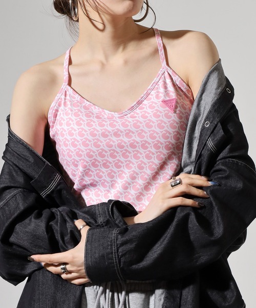 Guess(ゲス)の「GUESS GJ LOGOMANIA ACTIVE TOP タンクトップ(タンクトップ・レディース・ライトブルー/ブルー/ブラウン/ピンク・S/M)」の4枚目の写真