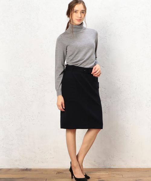 green label relaxing（グリーンレーベルリラクシング）の「CB TR STRC TT BELT スカート◆（スカート・レディース・オリーブ/ネイビー・38/40）」の9枚目の写真