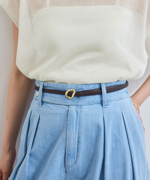 VIS（ビス）の「10ｍｍ巾変形メタルバックルピンレスベルト（ベルト・レディース・ダークブラウン/ブラック・FREE）」の11枚目の写真