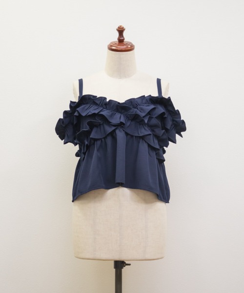 CLETTE(クレット)の「フリルビスチェセットワンピース(ワンピース・レディース・チャコールグレー/ネイビー/ブラック・LL/3L/4L)」の19枚目の写真