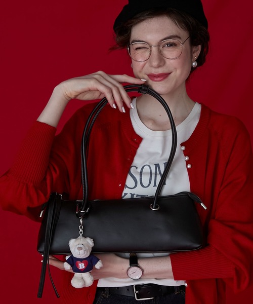 BONLECILL Marche(ボンルシールマルシェ)の「【BONLECILL Marche】ロングハンドルハトメスクエアバッグ(ハンドバッグ・レディース・ブルー/イエロー/ブラック/ブラウン/ホワイト・FREE)」の1枚目の写真