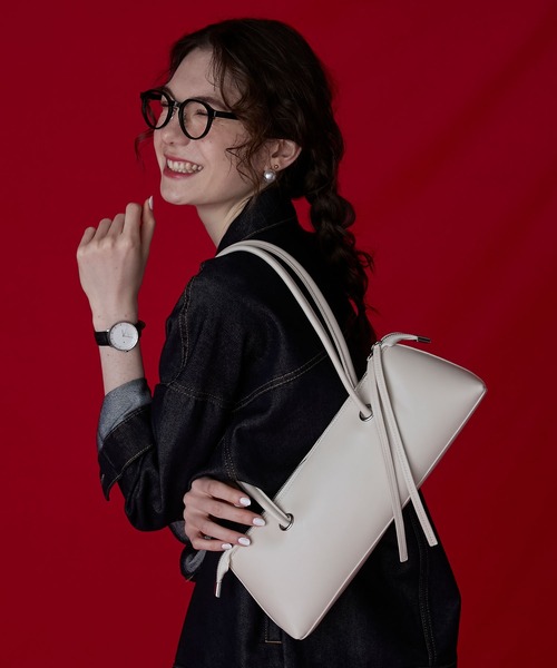 BONLECILL Marche(ボンルシールマルシェ)の「【BONLECILL Marche】ロングハンドルハトメスクエアバッグ(ハンドバッグ・レディース・ブルー/イエロー/ブラック/ブラウン/ホワイト・FREE)」の9枚目の写真
