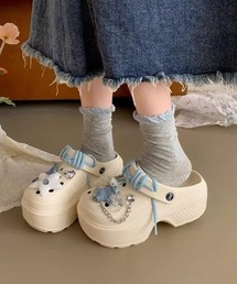 GEMEDA（ジェメダ）の「デコパーツ付き厚底クロッグシューズ（サンダル）」