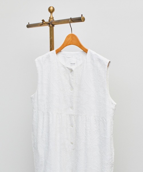 ROSE BUD（ローズバッド）の「SLEEVELESS JACQUARD COMBINAISON（つなぎ/オールインワン・レディース・ホワイト/ブラック・ONE SIZE）」の14枚目の写真