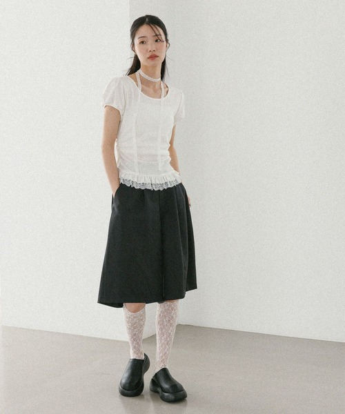 tシャツ タイ付きレースカットTEE　578283 レディース タイ付きレースカットTEE 578283（Tシャツ/カットソー