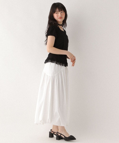 Heather（ヘザー）の「タイ付きレースカットTEE　578283（Tシャツ/カットソー・レディース・ブラック/グレー/オフホワイト・FREE）」の16枚目の写真