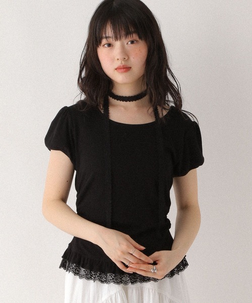 Heather（ヘザー）の「タイ付きレースカットTEE　578283（Tシャツ/カットソー・レディース・ブラック/グレー/オフホワイト・FREE）」の17枚目の写真