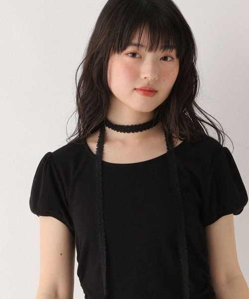 Heather（ヘザー）の「タイ付きレースカットTEE　578283（Tシャツ/カットソー・レディース・ブラック/グレー/オフホワイト・FREE）」の21枚目の写真