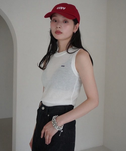 EIMY ISTOIRE(エイミーイストワール)の「シアーノースリEimyロゴニット(ニット/セーター・レディース・ブラック/グレー/ホワイト/ピンク・F)」の16枚目の写真