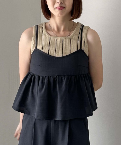 archives（アルシーヴ）の「’ストライプアソートニットタンク’（タンクトップ・レディース・ブラック/ベージュ/モカ・MEDIUM）」の11枚目の写真