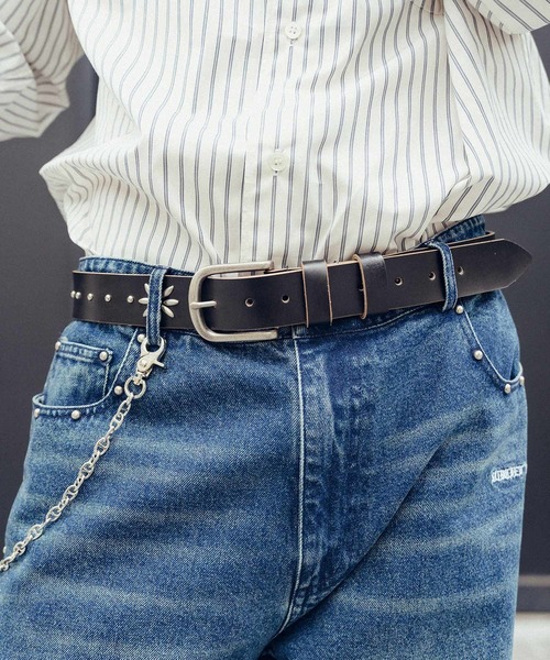 Subciety（サブサエティ）の「Studs  leather belt（ベルト・メンズ・ブラウン/ブラック・FREE）」の11枚目の写真