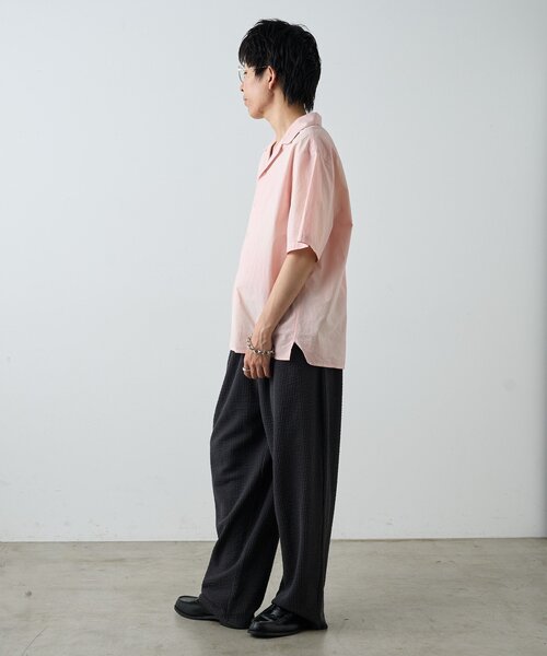 WHIMSIC(ウィムジック)の「【UNISEX/SETUP対応】ストレッチシアサッカーイージーパンツ(その他パンツ・レディース・グレイッシュベージュ/チャコールグレー・FREE)」の12枚目の写真