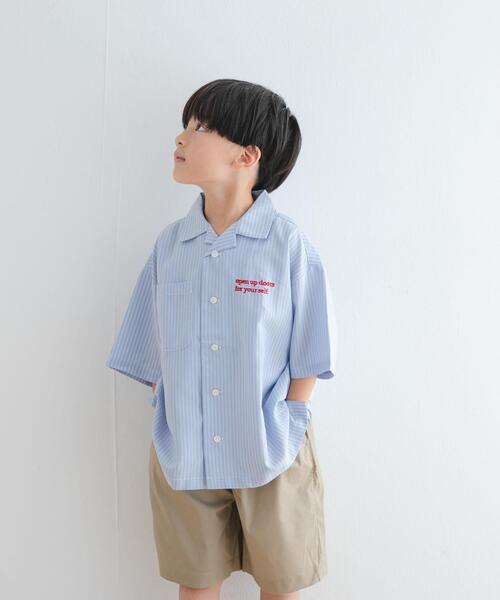 URBAN RESEARCH DOORS（アーバンリサーチドアーズ）の「『WEB/一部店舗限定サイズ』ロゴ刺繍ストライプシャツ(KIDS)（Tシャツ/カットソー・キッズ・ブルー/イエロー・120/135/150）」の13枚目の写真