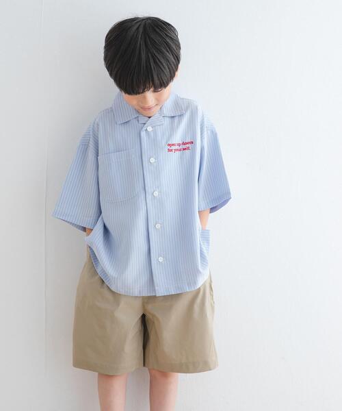 URBAN RESEARCH DOORS（アーバンリサーチドアーズ）の「『WEB/一部店舗限定サイズ』ロゴ刺繍ストライプシャツ(KIDS)（Tシャツ/カットソー・キッズ・ブルー/イエロー・120/135/150）」の12枚目の写真