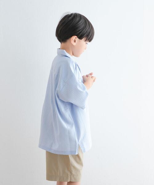 URBAN RESEARCH DOORS（アーバンリサーチドアーズ）の「『WEB/一部店舗限定サイズ』ロゴ刺繍ストライプシャツ(KIDS)（Tシャツ/カットソー・キッズ・ブルー/イエロー・120/135/150）」の10枚目の写真