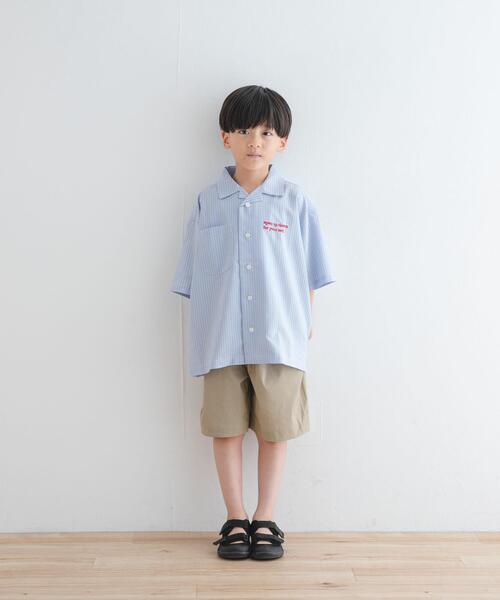 URBAN RESEARCH DOORS（アーバンリサーチドアーズ）の「『WEB/一部店舗限定サイズ』ロゴ刺繍ストライプシャツ(KIDS)（Tシャツ/カットソー・キッズ・ブルー/イエロー・120/135/150）」の8枚目の写真