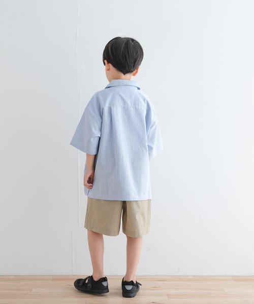 URBAN RESEARCH DOORS（アーバンリサーチドアーズ）の「『WEB/一部店舗限定サイズ』ロゴ刺繍ストライプシャツ(KIDS)（Tシャツ/カットソー・キッズ・ブルー/イエロー・120/135/150）」の7枚目の写真