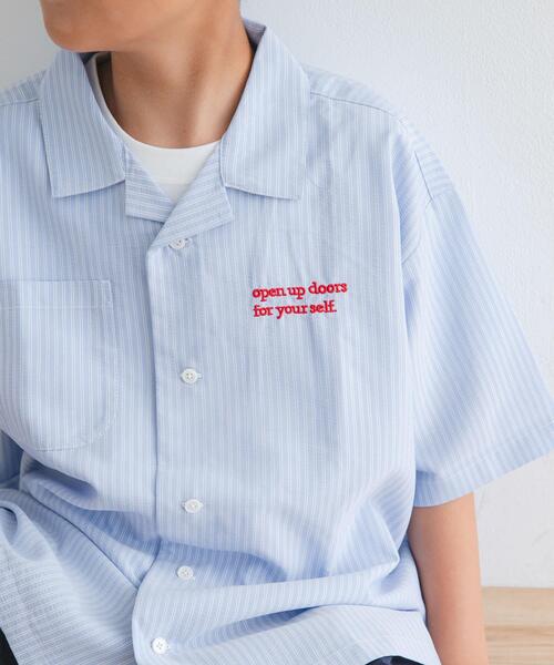 URBAN RESEARCH DOORS（アーバンリサーチドアーズ）の「『WEB/一部店舗限定サイズ』ロゴ刺繍ストライプシャツ(KIDS)（Tシャツ/カットソー・キッズ・ブルー/イエロー・120/135/150）」の16枚目の写真