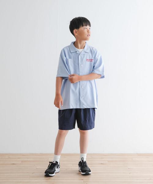 URBAN RESEARCH DOORS（アーバンリサーチドアーズ）の「『WEB/一部店舗限定サイズ』ロゴ刺繍ストライプシャツ(KIDS)（Tシャツ/カットソー・キッズ・ブルー/イエロー・120/135/150）」の18枚目の写真