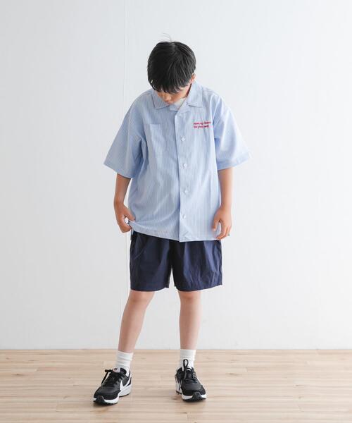 URBAN RESEARCH DOORS（アーバンリサーチドアーズ）の「『WEB/一部店舗限定サイズ』ロゴ刺繍ストライプシャツ(KIDS)（Tシャツ/カットソー・キッズ・ブルー/イエロー・120/135/150）」の19枚目の写真
