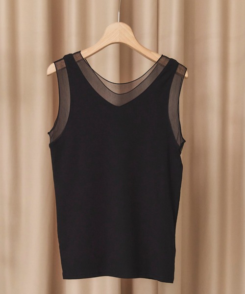 Doux archives（ドゥアルシーヴ）の「切替２ＷＡＹタンクトップ（タンクトップ・レディース・オフホワイト/ブラック・FREE）」の3枚目の写真