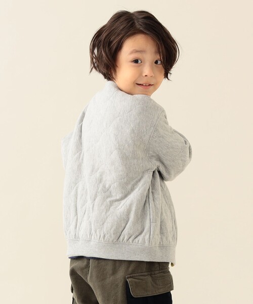 BEAMS mini（ビームスミニ）の「カット キルト ジャケット 2025FW（90～150cm）（カーディガン/ボレロ・キッズ・ネイビー/ライトグレー・100/130/120/90/150/110/140）」の5枚目の写真