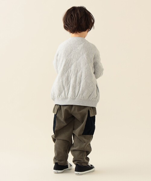 BEAMS mini（ビームスミニ）の「カット キルト ジャケット 2025FW（90～150cm）（カーディガン/ボレロ・キッズ・ネイビー/ライトグレー・100/130/120/90/150/110/140）」の8枚目の写真