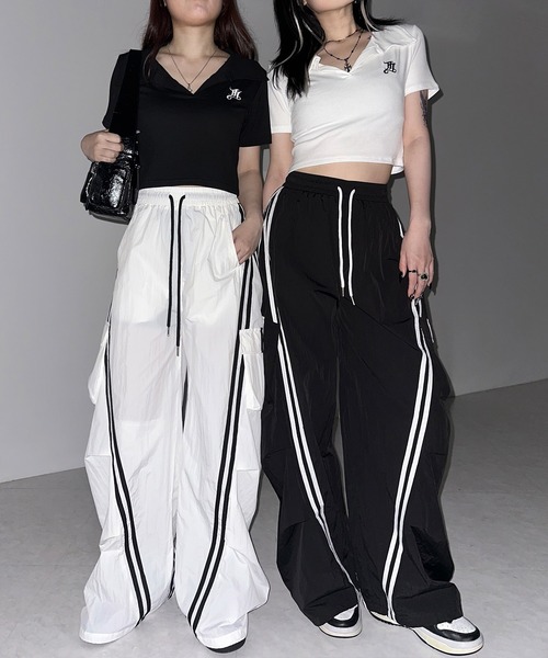 me+em select(ミームセレクト)の「※※【 2color 】M LOGO スキッパーショート半袖Tシャツ / M LOGO skipper neck short sleeve T-shirt(Tシャツ/カットソー・レディース・ブラック/ホワイト・FREE)」の5枚目の写真