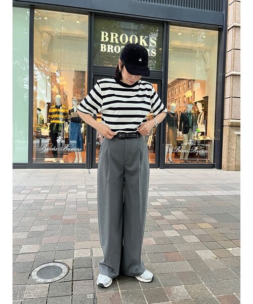 BROOKS BROTHERS(ブルックスブラザーズ)の「【Double B Collection】コットン BBロゴ マリナーストライプ ヘビーウェイトTシャツ(Tシャツ/カットソー・レディース・ホワイト×ネイビー/ホワイト×レッド/グリーン系その他・LARGE/MEDIUM/X-SMALL/SMALL)」の9枚目の写真