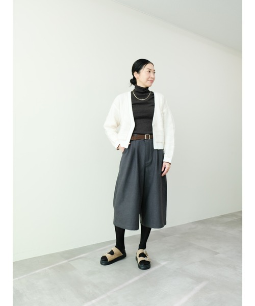 DOLLUPOOPS（ドールアップウップス）の「配色チュールレイヤードニットカーディガン（カーディガン/ボレロ・レディース・グレー/オフホワイト/ダークネイビー・38）」の8枚目の写真