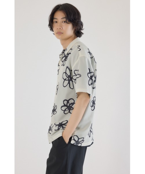 RODEO CROWNS WIDE BOWL(ロデオクラウンズワイドボウル)の「ポリメッシュフラワーシャツ(シャツ/ブラウス・メンズ・ブラック/オフホワイト/ライトイエロー・MEDIUM/LARGE)」の19枚目の写真