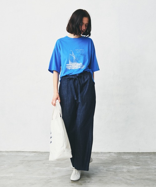 LA MARINE FRANCAISE（マリン フランセーズ）の「yacht Tシャツ（Tシャツ/カットソー・レディース・ホワイト/ブルー・FREE）」の6枚目の写真