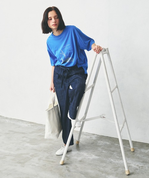 LA MARINE FRANCAISE（マリン フランセーズ）の「yacht Tシャツ（Tシャツ/カットソー・レディース・ホワイト/ブルー・FREE）」の7枚目の写真