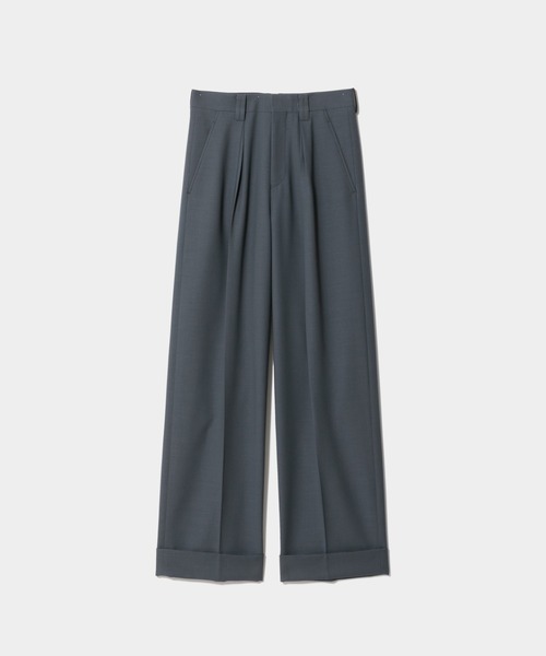 beautiful people（ビューティフルピープル）の「worsted doeskin     2tuck pants（スラックス・レディース・ブラック/ブルーグレー・38/36）」の2枚目の写真
