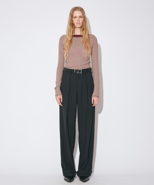 beautiful people（ビューティフルピープル）の「worsted doeskin     2tuck pants（スラックス・レディース・ブラック/ブルーグレー・38/36）」の4枚目の写真