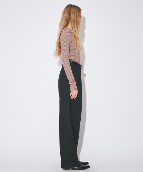 beautiful people（ビューティフルピープル）の「worsted doeskin     2tuck pants（スラックス・レディース・ブラック/ブルーグレー・38/36）」の5枚目の写真