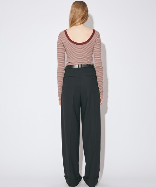 beautiful people（ビューティフルピープル）の「worsted doeskin     2tuck pants（スラックス・レディース・ブラック/ブルーグレー・38/36）」の6枚目の写真